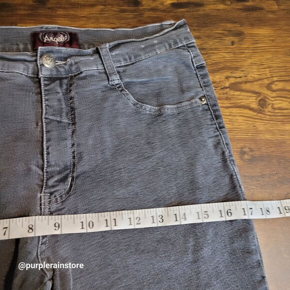 Vtg Angel Jeans 11 Skinny Flare Mid Rise Tummy Control Charcoal Stretch 90's Y2k - Picture 7 of 11